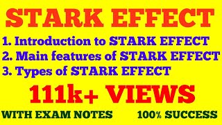 STARK EFFECT  ATOMIC AND MOLECULAR SPECTROSCOPY  WITH EXAM NOTES [upl. by Ripley]