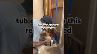 Concrete slab tub to shower drain conversion process diy bathroomremodel bathroomrenovation [upl. by Garlen]