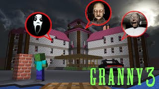 Minecraft Mobs  GRANNY 3 CHALLENGE PART 2  Horror Minecraft Animation [upl. by Keyte]