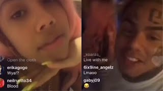 6IX9INE amp HIS BABY MAMA SARA ON INSTAGRAM LIVE TOGETHER ❤️😂🌈 [upl. by Yhtommit]