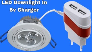 How Repair LED ceiling Light With Mobile Charger  LED Downlight Repair Mobile Charger [upl. by Hanni]