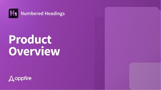 Product Demo Numbered Headings [upl. by Rollecnahc544]