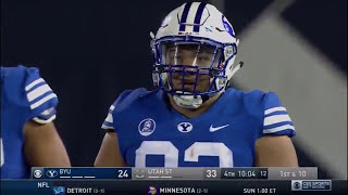 NCAAF 2017 BYU at Utah State 4th Quarter [upl. by Seaddon]