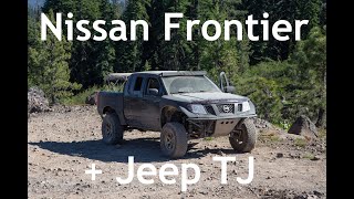 Nissan Frontier TSwapped  Wheeling with a TJ [upl. by Esorlatsyrc711]