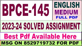 bpce 145 solved assignment 202324  bpce 145 solved assignment 2024 in English  bpce 145 english [upl. by Griseldis266]