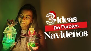 🕯 3 FAROLES NAVIDEÑOS con BOTELLAS DE PLASTICO ¡Hazlo Tú Mismo para el Día de las Velitas [upl. by Ydolem279]