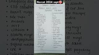 most important 🎯topics for norcet 7 September✅ norcetpreparation norcet7 norcet [upl. by Haidedej]