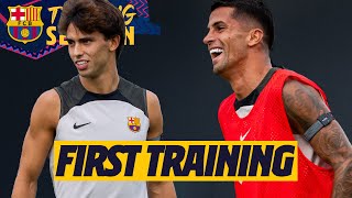 JOAO CANCELO amp JOAO FÉLIX FIRST TRAINING WITH BARÇA 🔴🔵 [upl. by Estele]