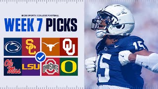 Picks for EVERY Top 25 game in College Football Full Week 7 Predictions [upl. by Spark555]