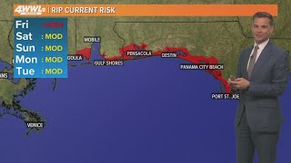 Rip current risk on Gulf Coast [upl. by Mikah]