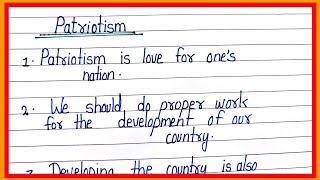 essay on patriotism in english10 lines on patriotism in english [upl. by Hosfmann]