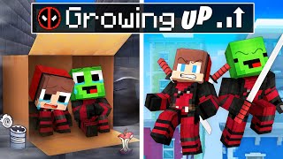 Mikey and JJ Grow up as DEADPOOL in Minecraft Maizen [upl. by Santana862]