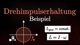 Drehimpulserhaltung  Beispielrechnung Trägheitsmoment Drehimpuls berechnen Physik [upl. by Nerraw]