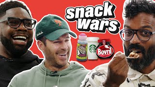 Micah Richards Jamie Redknapp amp Romesh Ranganathan Rate Food From Around The World  Snack Wars [upl. by Aihsein]