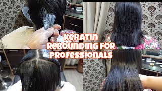 keune sleek and shine keratin rebounding tutorial for professionalshow to do permanent straighthair [upl. by Ralina]