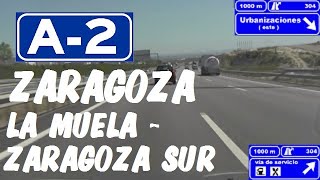 A2 Zaragoza  Autovía del Nordeste  Tramo La Muela  Zaragoza Sur  A2 Highway  Aragón  Spain [upl. by Ativla]