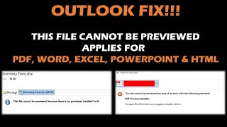 Outlook Fix This file cannot be previewed [upl. by Adnilim]