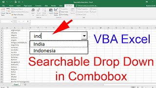 VBA Excel  Searchable Drop Down in Combobox  Membuat Searchable Drop Down [upl. by Eenwat]