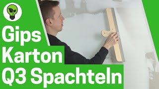 Gipskarton Spachteln Q3 ✅ GENIALE ANLEITUNG Wie Rigipsplatten auf Qualitätsstufe Q3 Verspachteln [upl. by Ggerg]