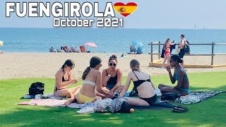 FUENGIROLA MALAGA SPAIN BEACH WALK IN OCTOBER 2021 Hot Beach Walk Updates In Costa Del Sol🌞 4K [upl. by Odranreb]