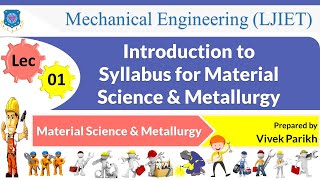 L 01 Introduction to for Material Science amp Metallurgy  Material Science amp Metallurgy  Mechanical [upl. by Ardelia]