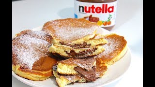 PANCAKES FACILES ET RAPIDES AU NUTELLA Par QUELLERECETTE [upl. by Malaspina]