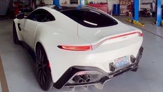 Aston Martin Vantage Downpipes Stage 2 Tune [upl. by Ellan]