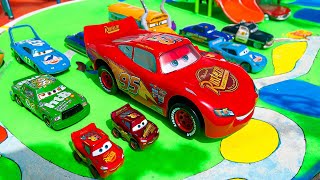 Looking for Disney Pixar Cars On the Rocky Road Lightning McQueen Mater Dinoco McQueen Mack [upl. by Nyrem]