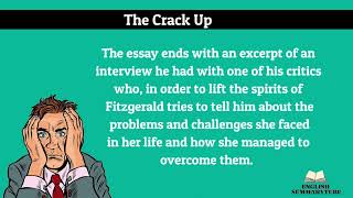 The Crack Up by F Scott Fitzgerald Summary in English [upl. by Erialcyram]