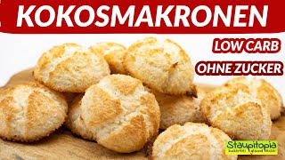 Kokosmakronen ohne Zucker und ohne Oblaten schnell und einfach selber machen I Low Carb Backen [upl. by Norym]