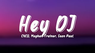 Hey DJ  CNCO Meghan Trainor Sean Paul Lyrics Video [upl. by Nylrahs672]