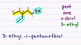 Naming Thiols ie Sulfur Alcohols [upl. by Vanda384]