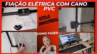 Como fazer fiação elétrica com cano PVC Estilo industrial [upl. by Rozalin760]