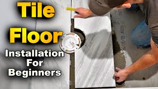 How To Tile A Floor  Bathroom Floor COMPLETE StepByStep GUIDE [upl. by Brinna]