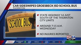 Car sideswipes Groesbeck ISD school bus [upl. by Poore]