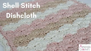 Shell Stitch Dishcloth Dishcloth Series [upl. by Nujra137]