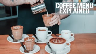 Coffee Menu Explained  What the most common coffees are and how to make them [upl. by Eerrehc]