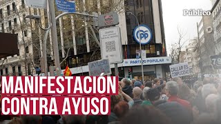 Así ha sido la manifestación frente a la sede del PP en la calle Génova contra Ayuso [upl. by Anippesuig]