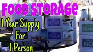 FOOD STORAGE 1 year supply for 1 person [upl. by Liagaba]