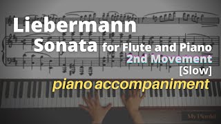 Liebermann  Sonata for Flute and Piano Op23 2nd Mov Piano Accompaniment Slow [upl. by Kylila186]