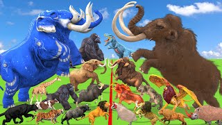 Cenozoic Mammals vs Modern Animals Evolution Prehistoric Mammoth vs Elephant Animal Revolt Battle [upl. by Kallick]