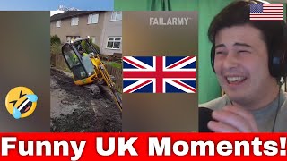 American Reacts Funny UK Moments  FailArmy [upl. by Odette]