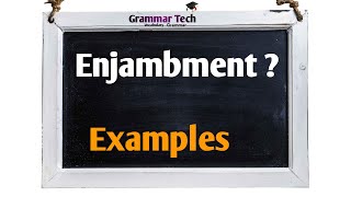 What is Enjambment  Figure Of Speech  spokenenglish Grammartech englishgrammar [upl. by Idnat]