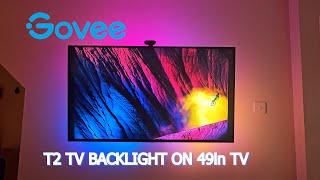 Govee T2 TV Backlight on Smaller 49 Inch TV and Auto Power OnOff Setup [upl. by Salomie]