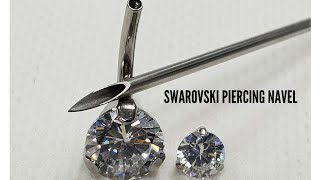 PIERCING OMBLIGO CON PRECIOSA JOYA DE SWAROVSKILOVELY PIERCING NAVEL SWAROVSKI 🔝🔝🤩🤩 [upl. by Yuji242]