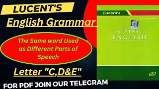 The Same Used as Different Parts of Speech Ch 39 Part 2 Lucents English Grammar Book english [upl. by Agiaf]