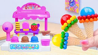 💞Best Rainbow Ice Cream💞Freeze Miniature Rainbow Fruits Ice Cream Making By Yummy Bakery [upl. by Anaibaf]