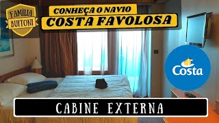 Conheça a CABINE EXTERNA com varanda do navio COSTA FAVOLOSA  Tour pela cabine Família Buitoni [upl. by Aseel432]