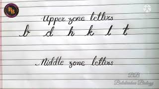 upper zonemiddle zonelower zone cursive writing letters for beginners [upl. by Drahsir]