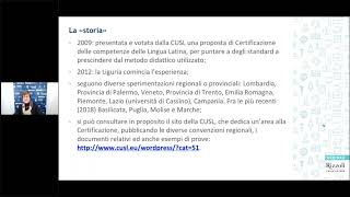 Webinar  Che cosè la certificazione linguistica del latino di Ilaria Torzi [upl. by Ecnarret300]